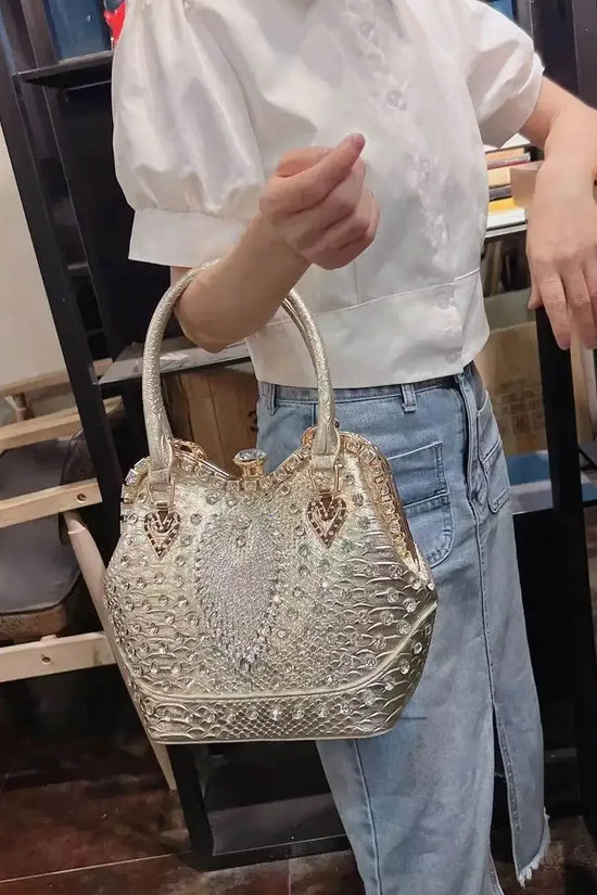 Crossbody diamond inlaid handbag - IVORYNN