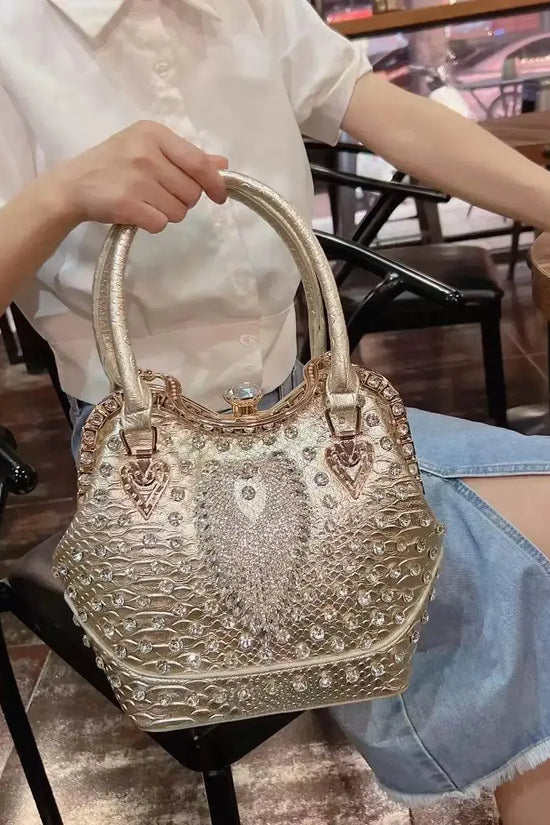 Crossbody diamond inlaid handbag - IVORYNN