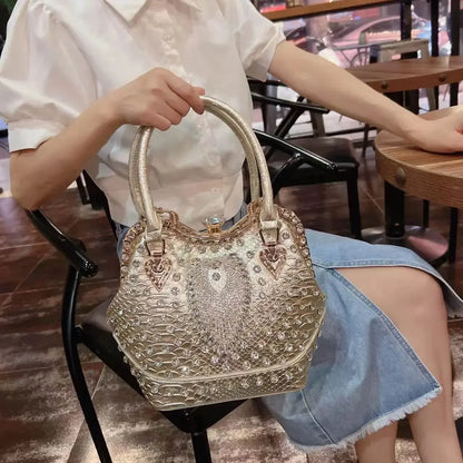 Crossbody diamond inlaid handbag - IVORYNN