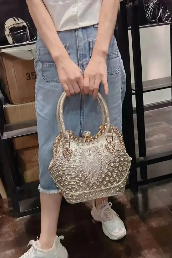 Crossbody diamond inlaid handbag - IVORYNN