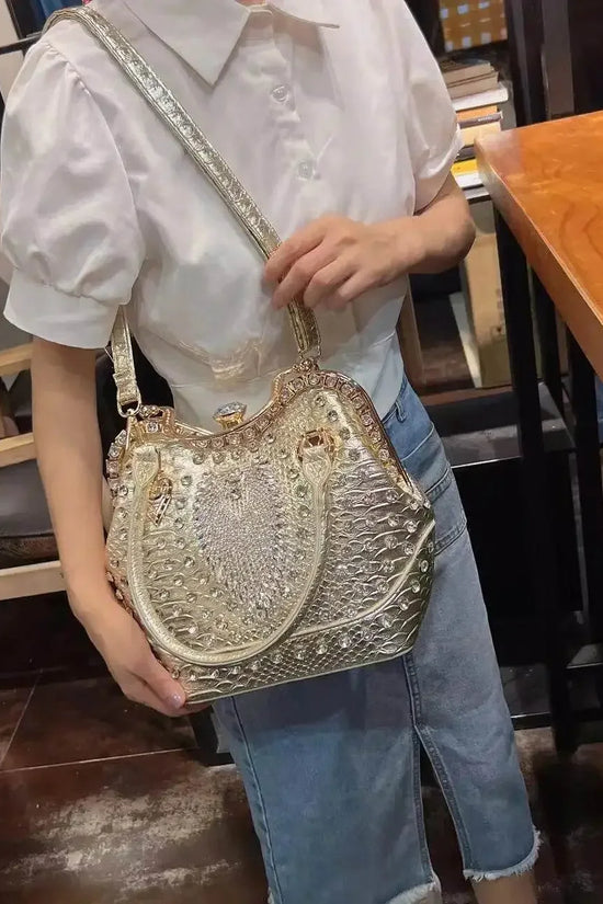 Crossbody diamond inlaid handbag - IVORYNN