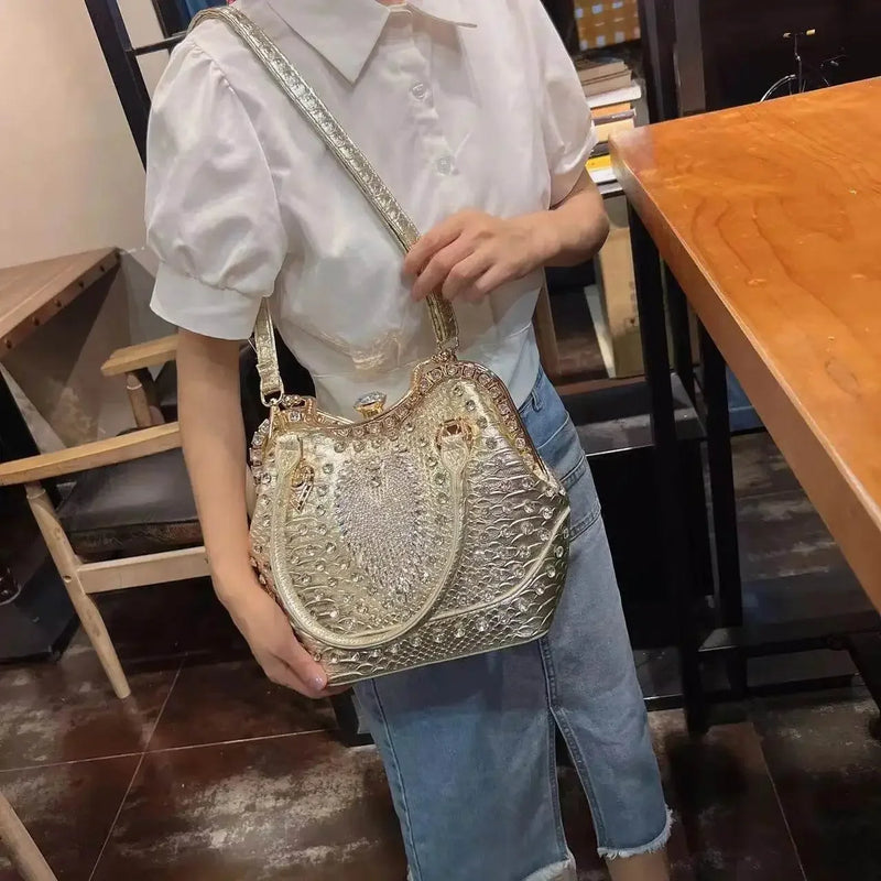 Crossbody diamond inlaid handbag - IVORYNN