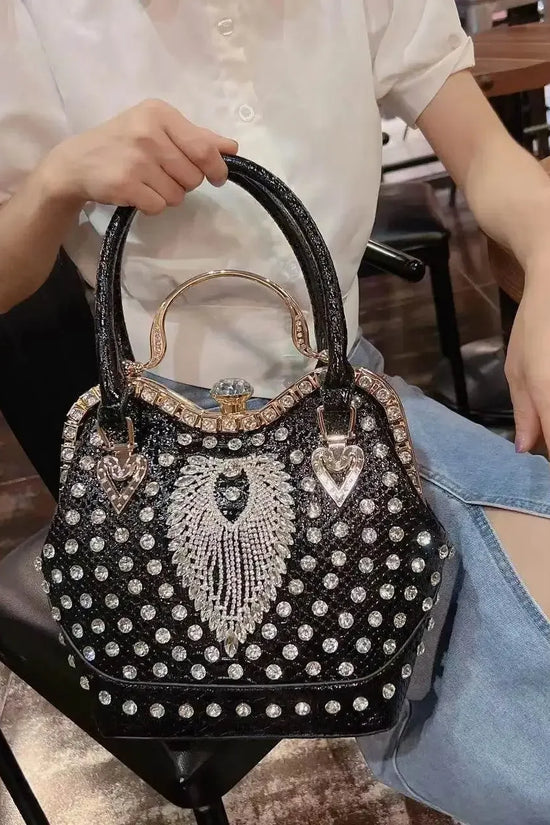 Crossbody diamond inlaid handbag - IVORYNN