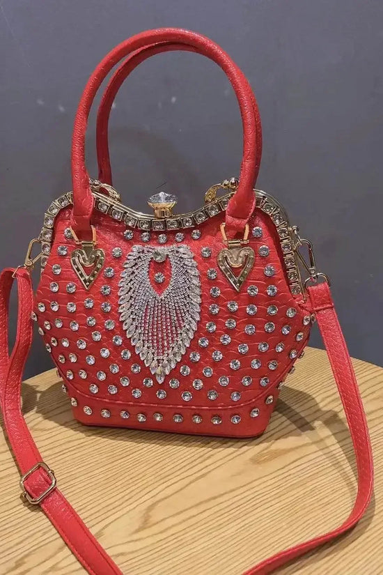 Crossbody diamond inlaid handbag - IVORYNN