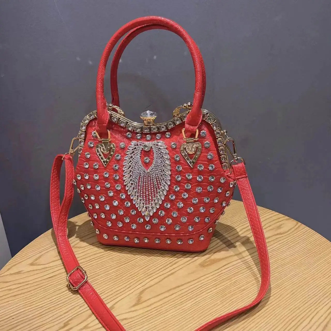 Crossbody diamond inlaid handbag - IVORYNN