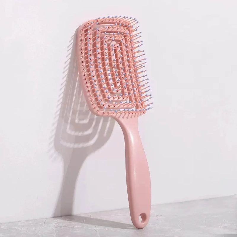 Curved Vent Massage Square Hair Brush - IVORYNN