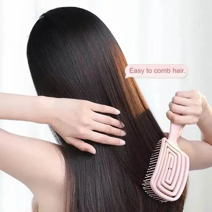 Curved Vent Massage Square Hair Brush - IVORYNN