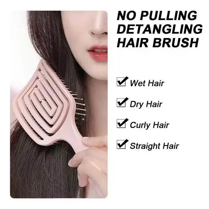 Curved Vent Massage Square Hair Brush - IVORYNN