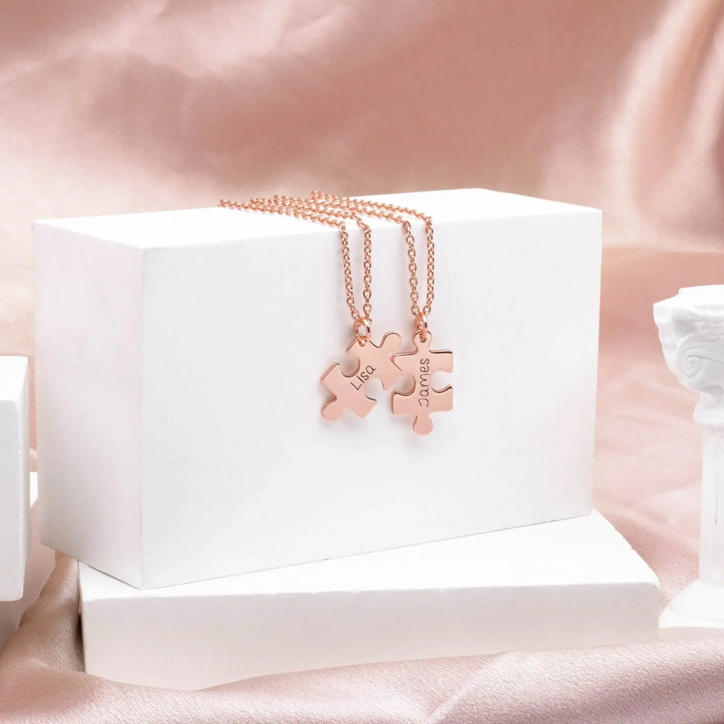 Customize Name Couble Puzzle Necklace - IVORYNN