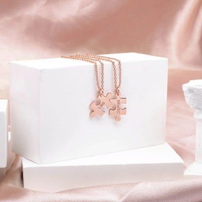 Customize Name Couble Puzzle Necklace - IVORYNN