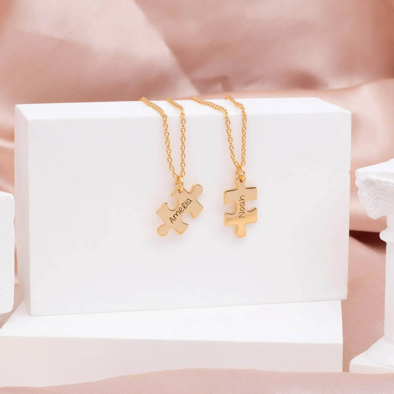 Customize Name Couble Puzzle Necklace - IVORYNN
