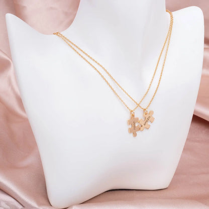 Customize Name Couble Puzzle Necklace - IVORYNN