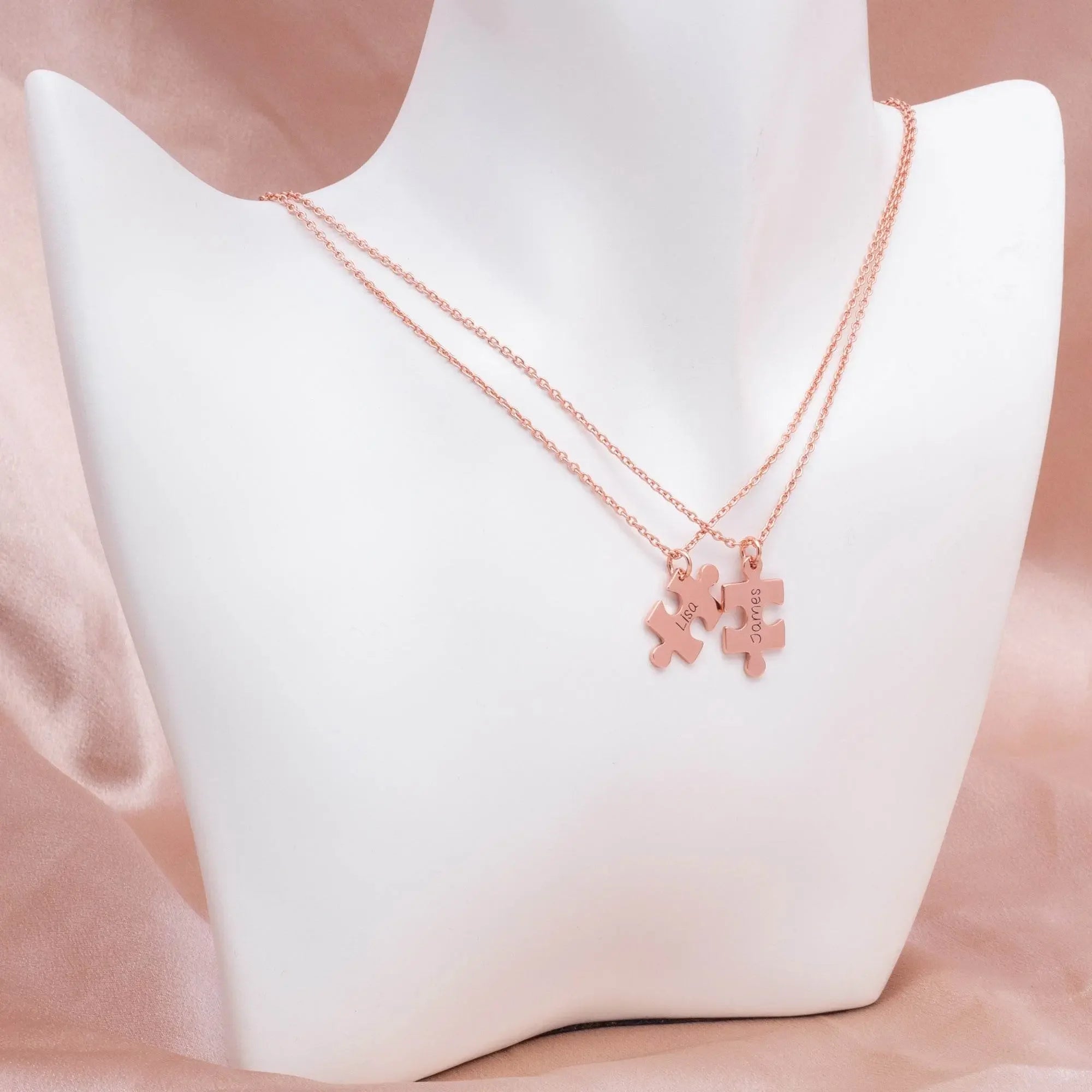 Customize Name Couble Puzzle Necklace - IVORYNN