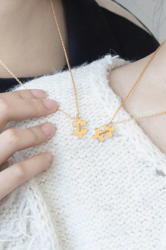 Customize Name Couble Puzzle Necklace - IVORYNN
