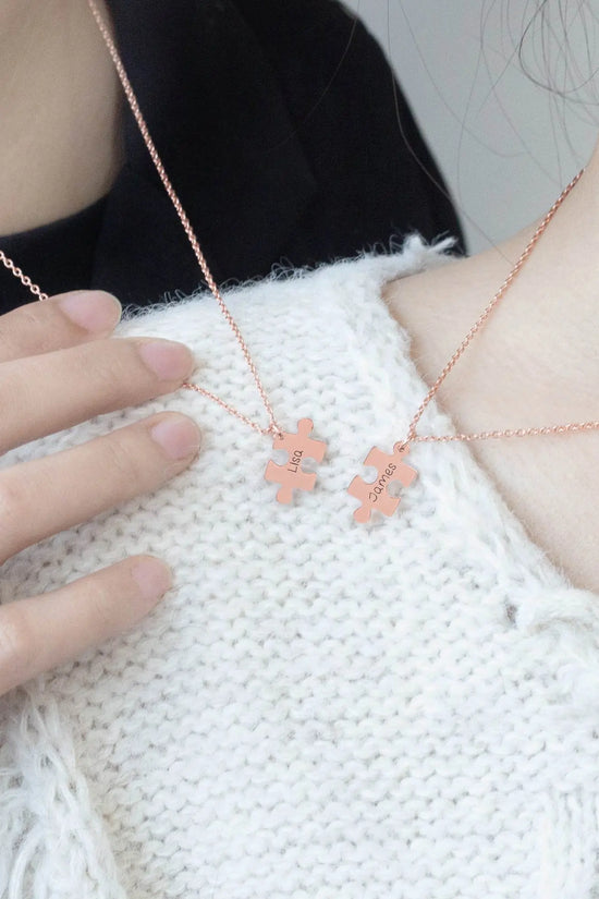 Customize Name Couble Puzzle Necklace - IVORYNN