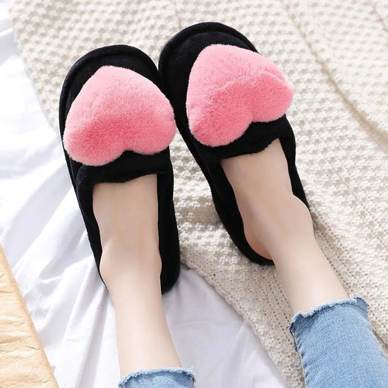 Cute Love Warm Fluffy Winter Home Slipper - IVORYNN