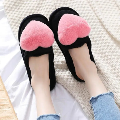 Cute Love Warm Fluffy Winter Home Slipper - IVORYNN
