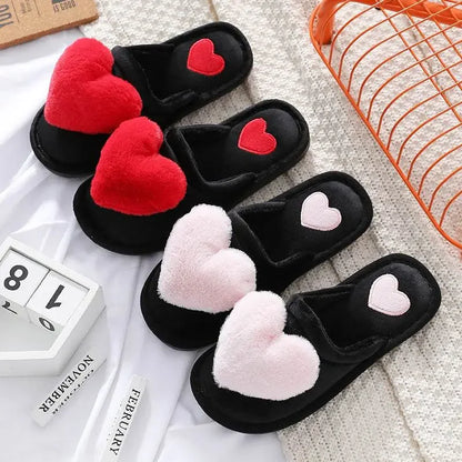 Cute Love Warm Fluffy Winter Home Slipper - IVORYNN