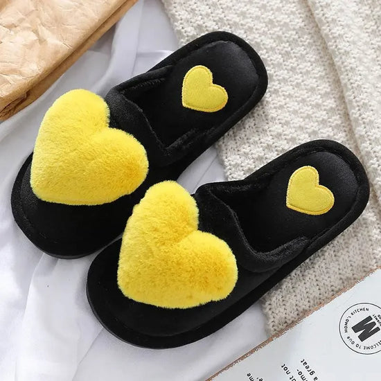Cute Love Warm Fluffy Winter Home Slipper - IVORYNN