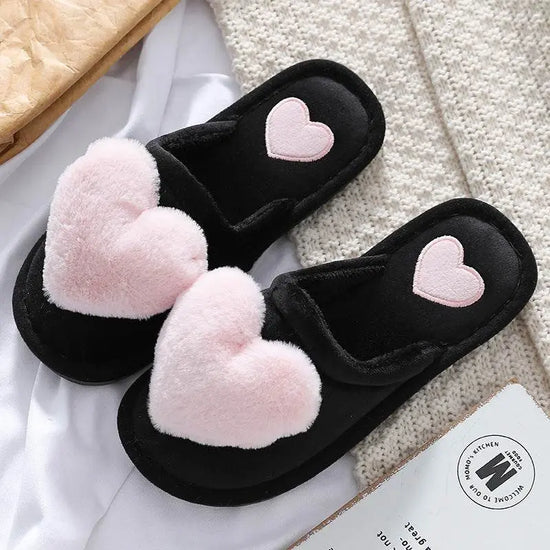 Cute Love Warm Fluffy Winter Home Slipper - IVORYNN