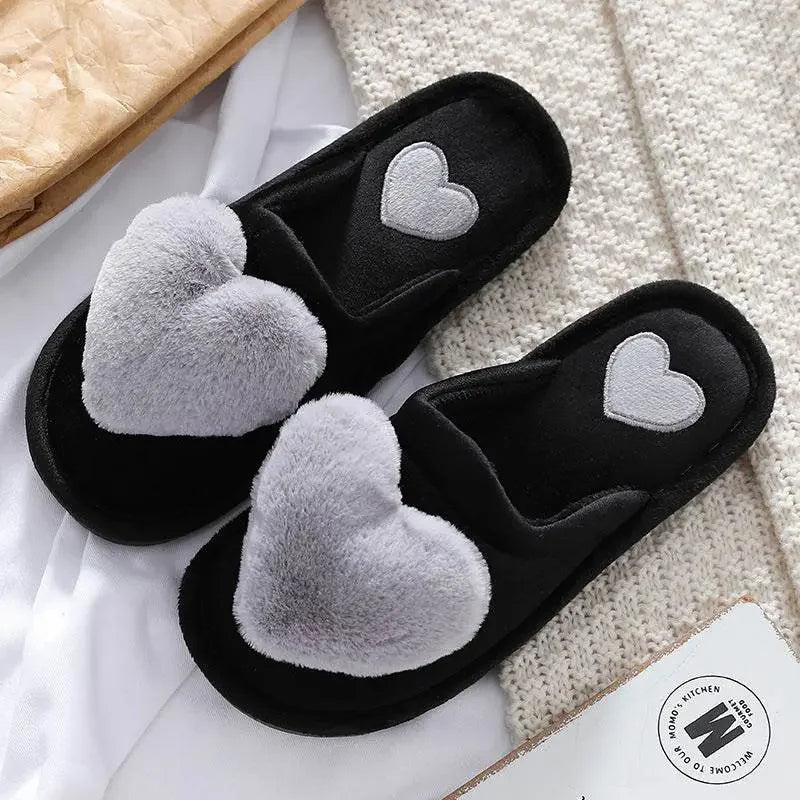 Cute Love Warm Fluffy Winter Home Slipper - IVORYNN