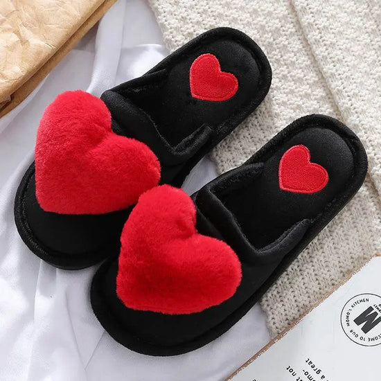 Cute Love Warm Fluffy Winter Home Slipper - IVORYNN