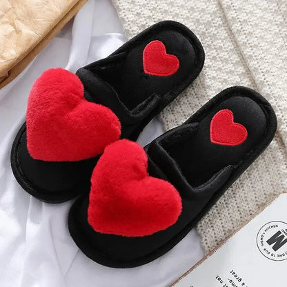 Cute Love Warm Fluffy Winter Home Slipper - IVORYNN