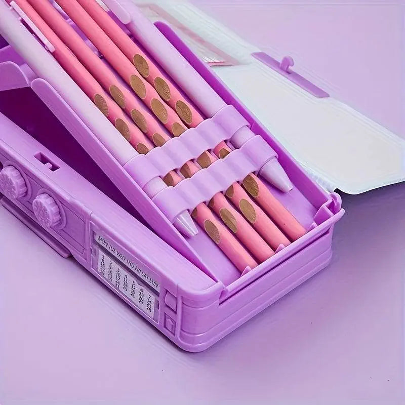 Cute Stationery Box Double Layer Pencil Case - IVORYNN