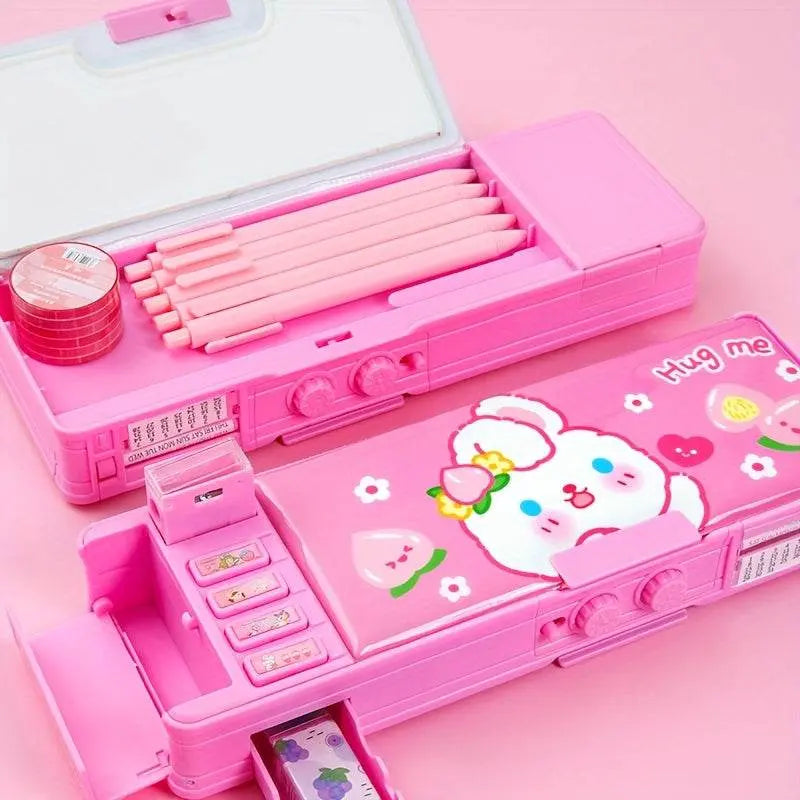 Cute Stationery Box Double Layer Pencil Case - IVORYNN