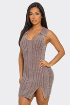 Deep Taupe Soft stretch Mineral Wash Dress - IVORYNN