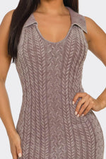 Deep Taupe Soft stretch Mineral Wash Dress - IVORYNN