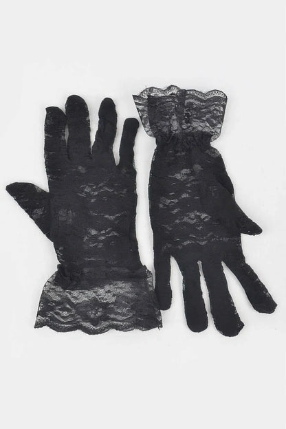 Delicate Lace Black Gloves - IVORYNN