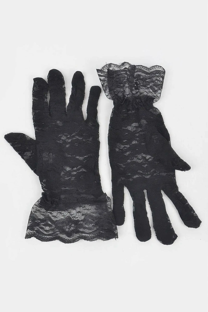 Delicate Lace Black Gloves - IVORYNN