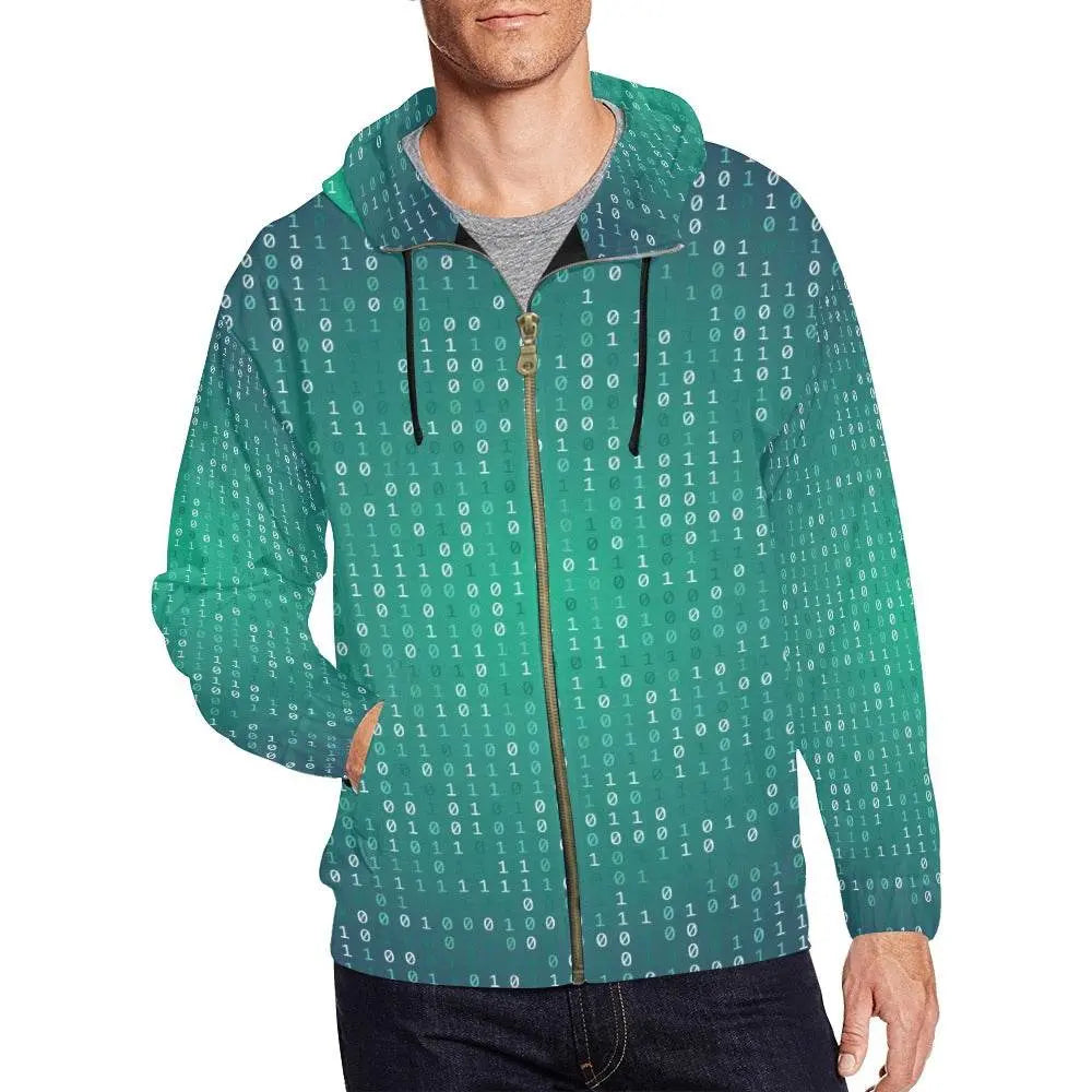 Digital Classic Zip Illuminating Emerald Hoodie - IVORYNN
