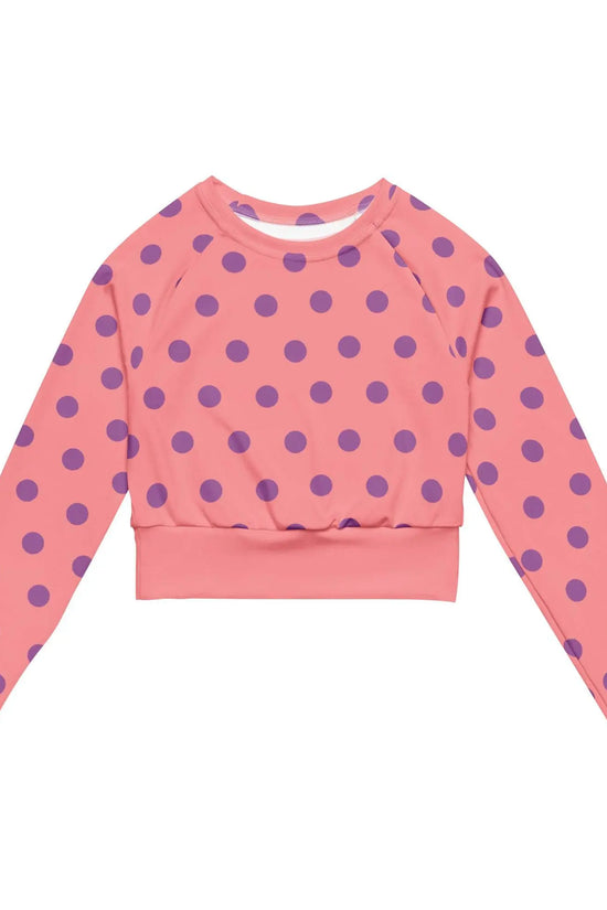 Dots Long Sleeve Apricot Crop Top - IVORYNN