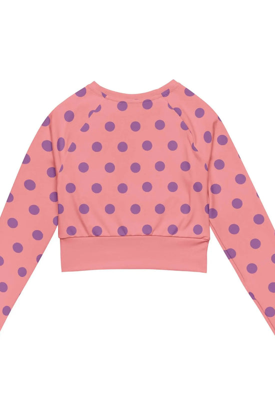 Dots Long Sleeve Apricot Crop Top - IVORYNN