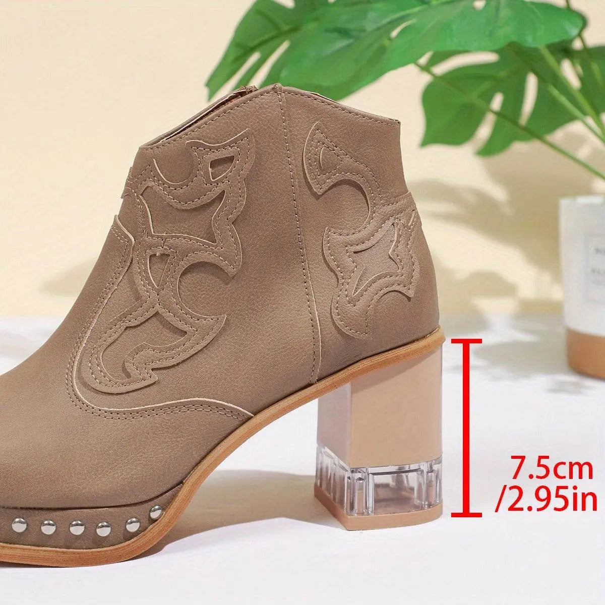 Elegant High Heels Chunky Khaki Platform Boot - IVORYNN