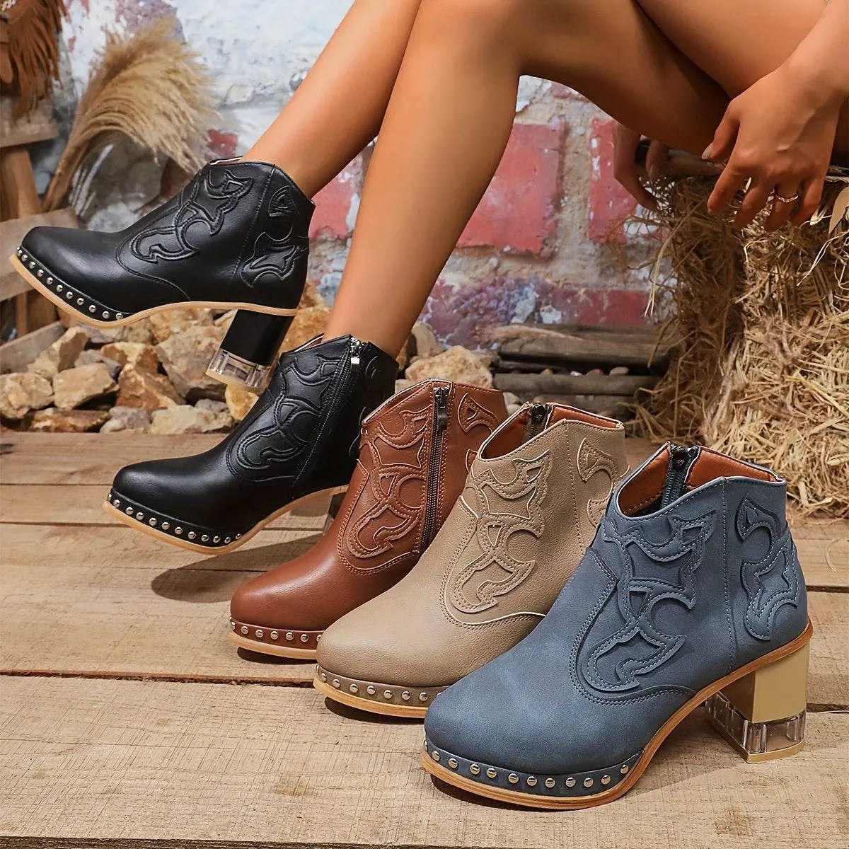 Elegant High Heels Chunky Pink Platform Boot - IVORYNN