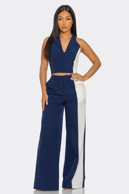 Elegant in 2 Pcs Color Dark Blue Set - IVORYNN