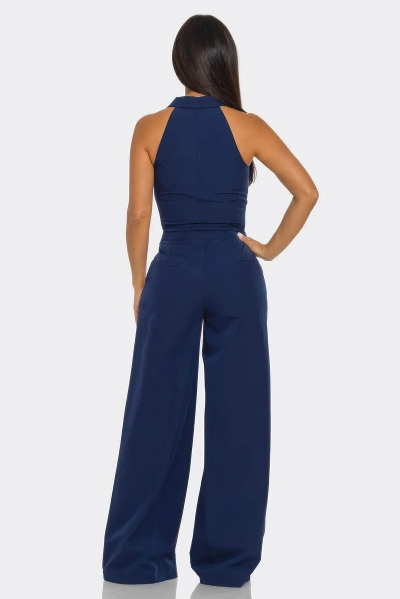 Elegant in 2 Pcs Color Dark Blue Set - IVORYNN