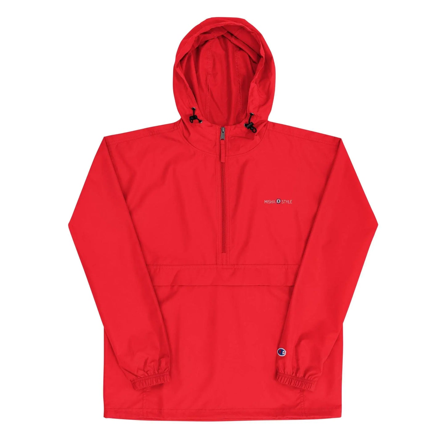 Embroidered Champion Packable Jacket - Red - IVORYNN