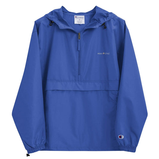 Embroidered Champion Packable Women Jacket - Blue