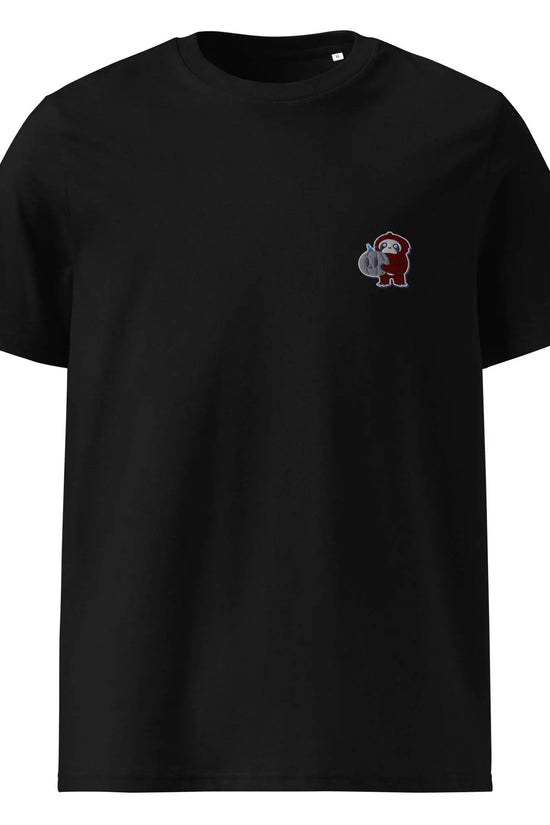 Embroidered Little Monkey organic cotton t-shirt - IVORYNN