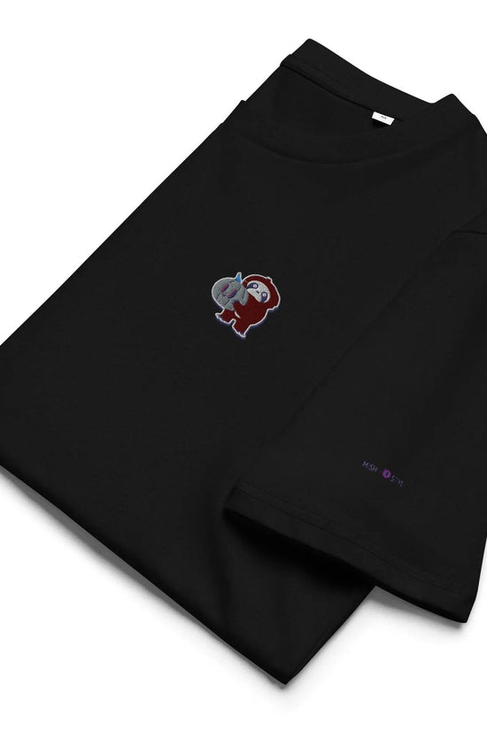 Embroidered Little Monkey organic cotton t-shirt - IVORYNN