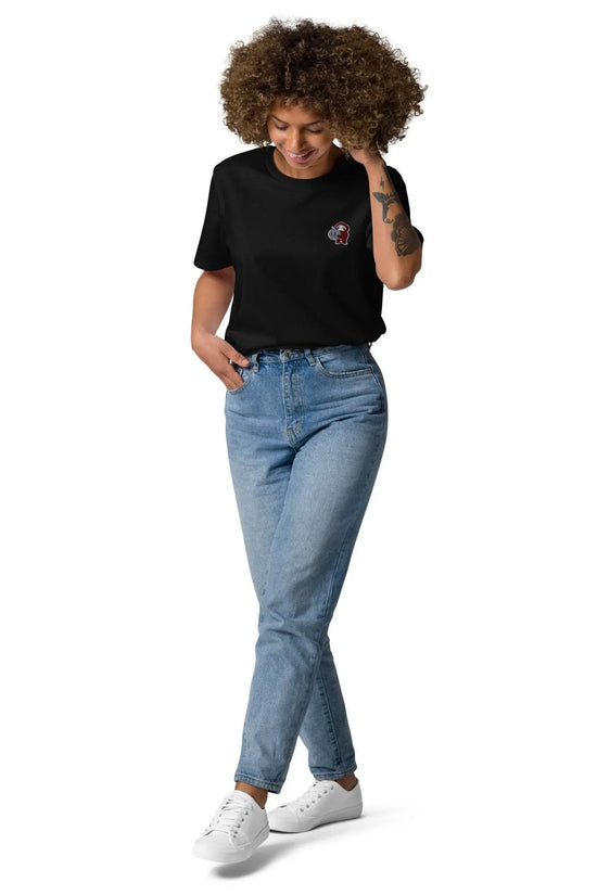 Embroidered Little Monkey organic cotton t-shirt - IVORYNN