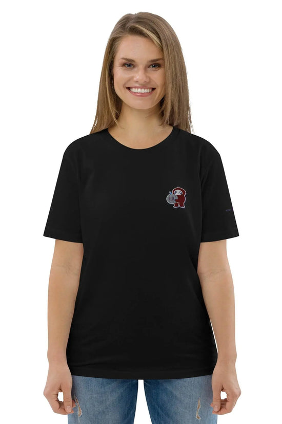 Embroidered Little Monkey organic cotton t-shirt - IVORYNN