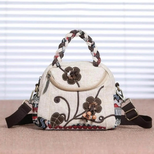 Embroidered Versatile Cloth Crossbody Bag