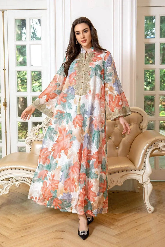 Embroidery Eid Floral Maxi Luxury Jalabiya - IVORYNN