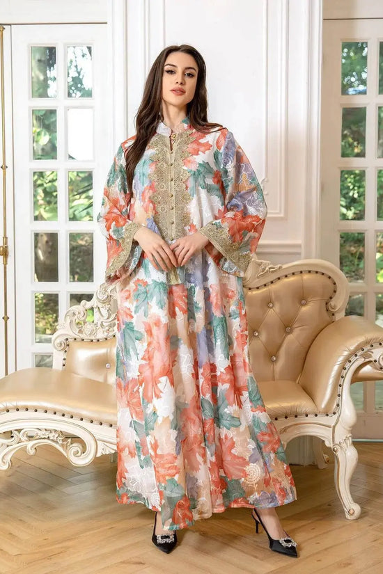 Embroidery Eid Floral Maxi Luxury Jalabiya - IVORYNN