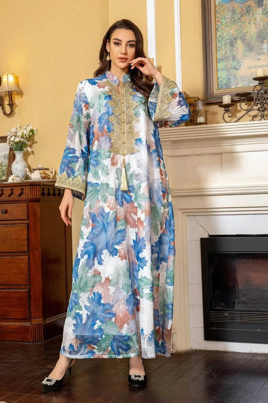 Embroidery Eid Floral Maxi Luxury Jalabiya - IVORYNN